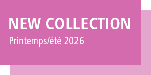 Badge avec l'inscription : New collection printemps-été 2026