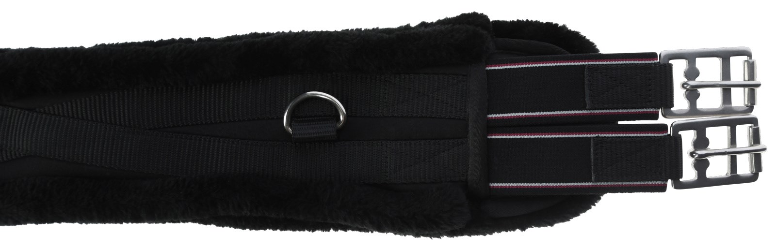 USG Sangle Longue Nylon Avec Fourrure Synthétique Douce – Anneau D Central | Confort Chevaux Sensibles | 125 Cm